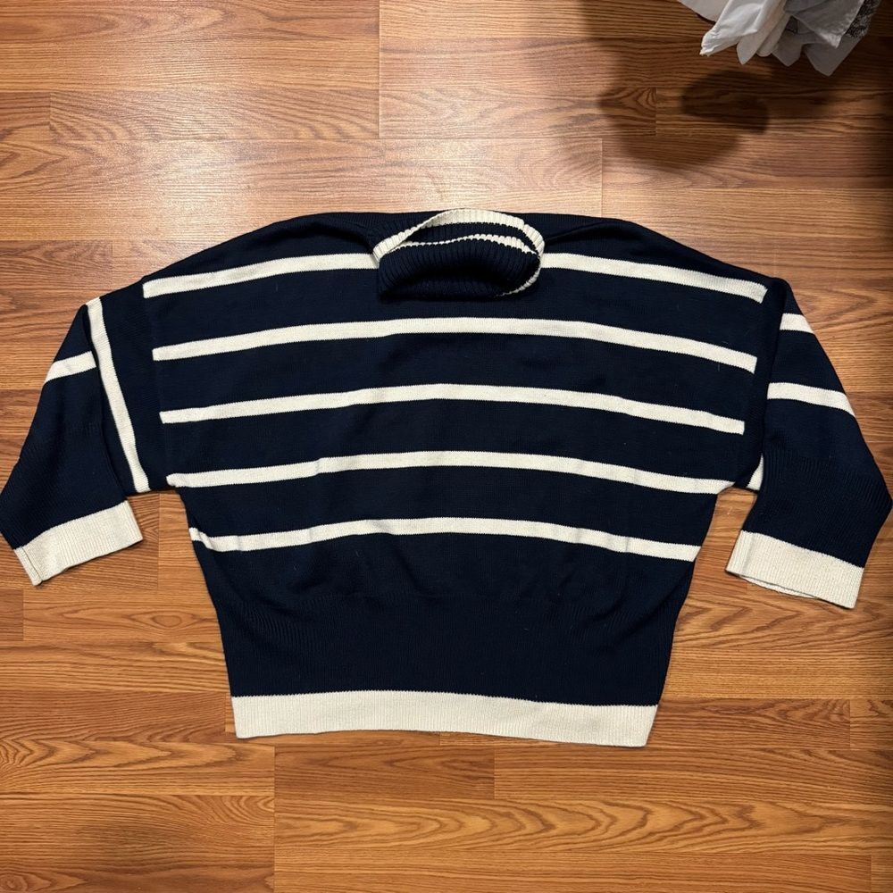 Top Shop Oversized Stripes Turtleneck Sweater Size Large